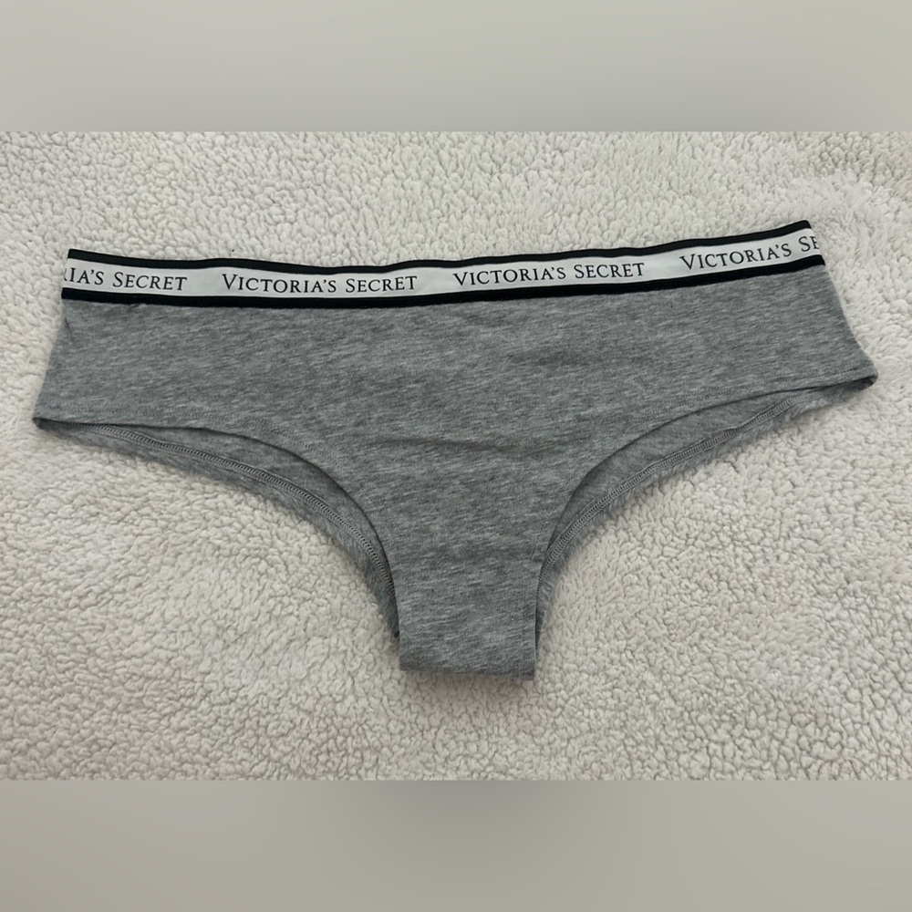 Victoria's Secret Gray Cheeky Panty Branded Waistband